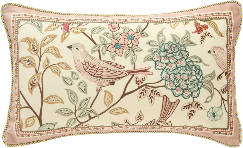 patdrea أغطية وسائد الديكور المستطيلة من باتدريا، أغطية كتان المزرعة 12" × 20"، غطاء وسادة زخرفي زهري كلاسيكي للأريكة الأريكة السرير غرفة المعيشة - Image 1