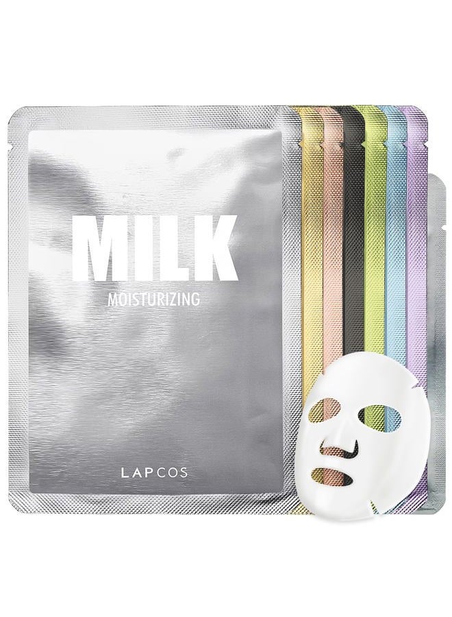 LAPCOS Daily Sheet Mask Variety Pack 7+1 (Version 1) Daily Face Masks - Hydrate, Clarify, Nourish, Exfoliate & Renew Skin, Korean Beauty Favorite (8 pack) - Image 1