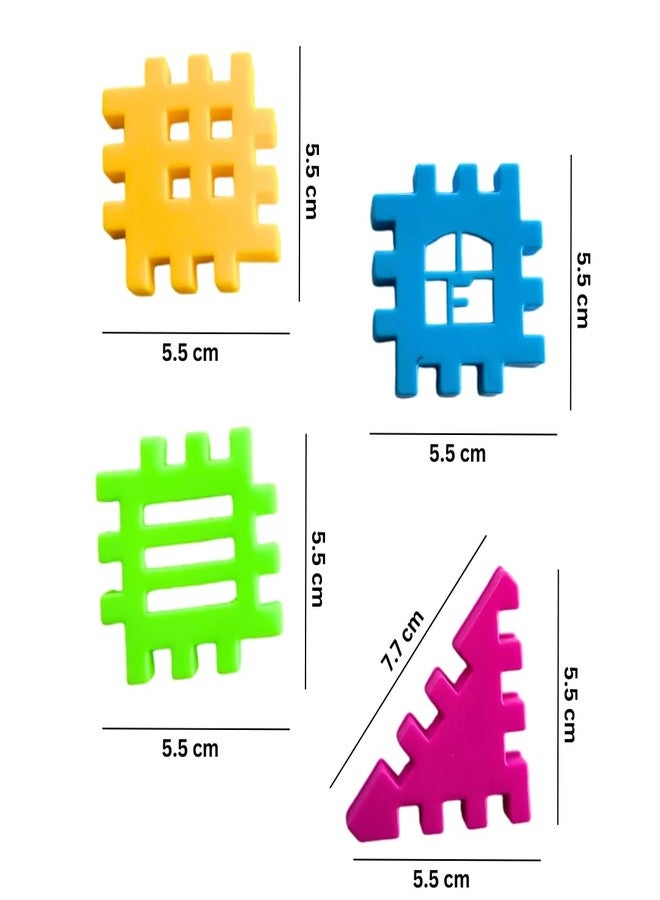 Faibhi House Building Block Set with Storage Pouch |Constructive, Creative & Educational Activity Kit | Puzzle Assembly Shape Toy Set for Kids (House Block with Zipper Pouch_75 pcs) - Image 3