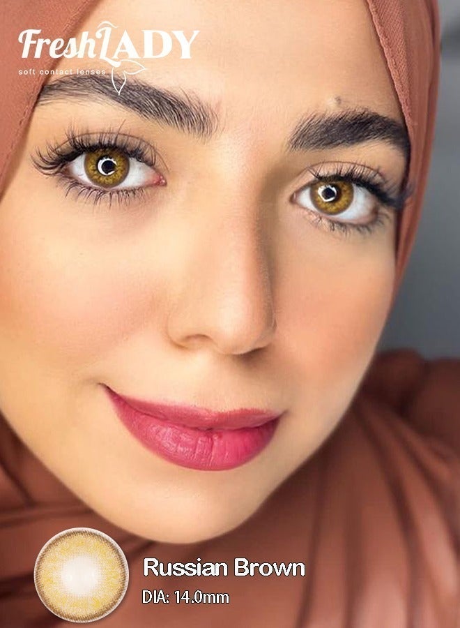 Freshlady Russian Brown Colored Contact Lenses, Natural Daily Makeup Cosmetic Lenses, Festival Gift - Image 2