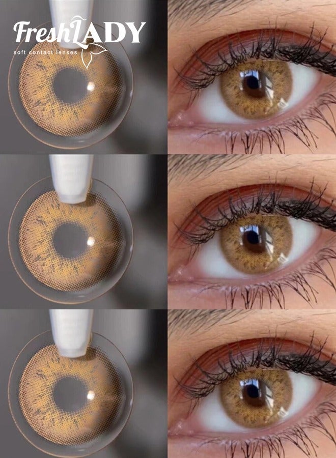 Freshlady Russian Brown Colored Contact Lenses, Natural Daily Makeup Cosmetic Lenses, Festival Gift - Image 5