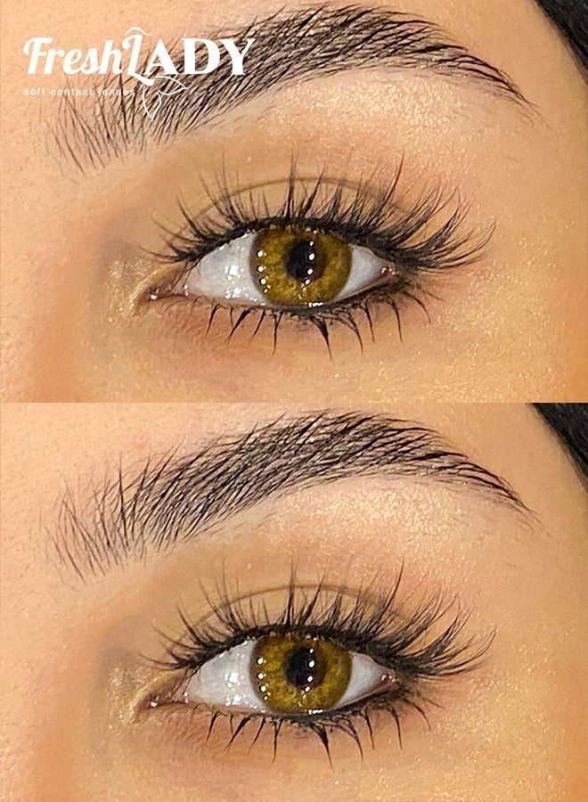 Freshlady Russian Brown Colored Contact Lenses, Natural Daily Makeup Cosmetic Lenses, Festival Gift - Image 3