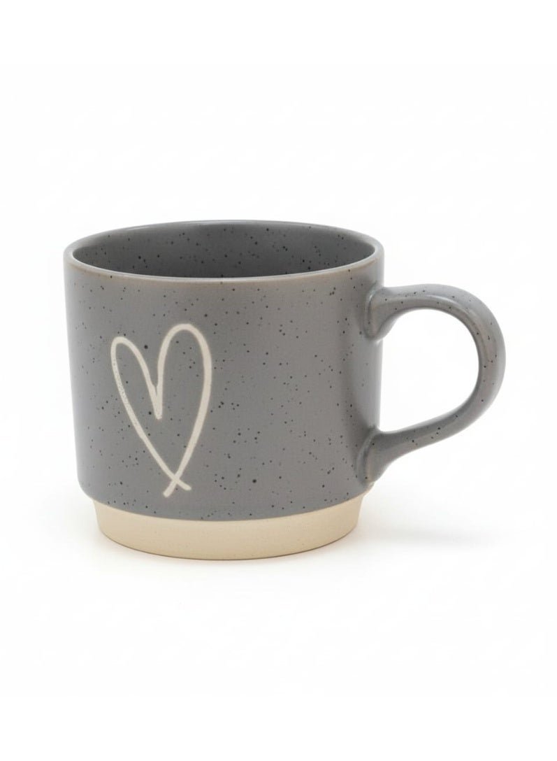 كوب سيراميك ملون بنقشة قلب مميزة - سيراميك عالي الجودة للقهوة والشاي - Image 1