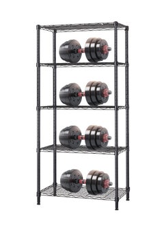 BLOOMING TIME 5-Tier Wire Shelving Bathroom Storage, 5 Shelves Unit Metal Kitchen Storage Rack(Black)150 x 55 x 30cm  - Image 5