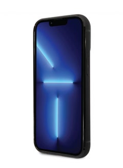 BMW iPhone 14 Pro Max Case Signature Collection Genuine Leather Back Cover with Card slot Embossed Pattern - Black  - Image 4