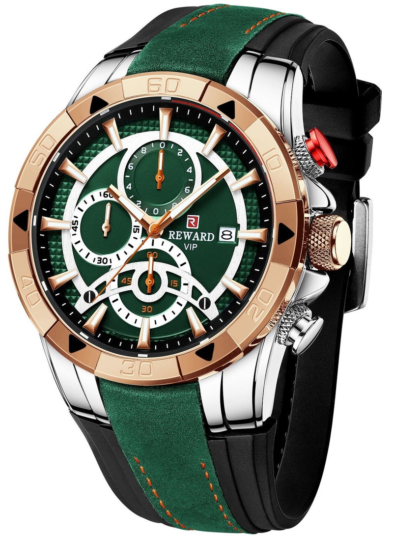 ريوارد ساعة رجالية فاخرة رياضية مقاومة للماء بسوار من السيليكون تعمل بالكوارتز - Image 1