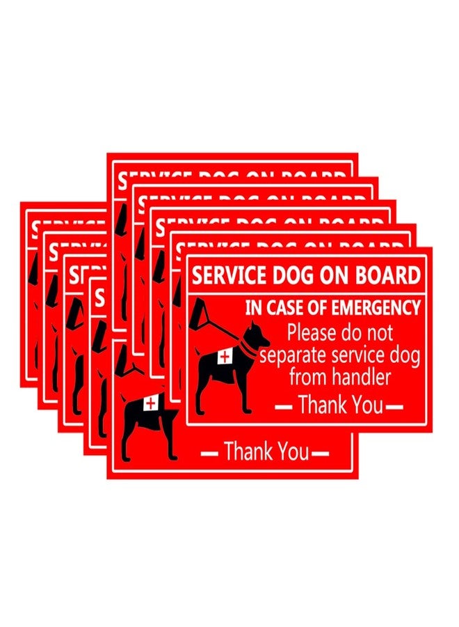 Besttile Service Dogs On Board Please Do Not Separate From Handler Sign,3x5 Inch Service Dogs Must Be On Leash Stickers，10 Pcs Per Pack - Image 1
