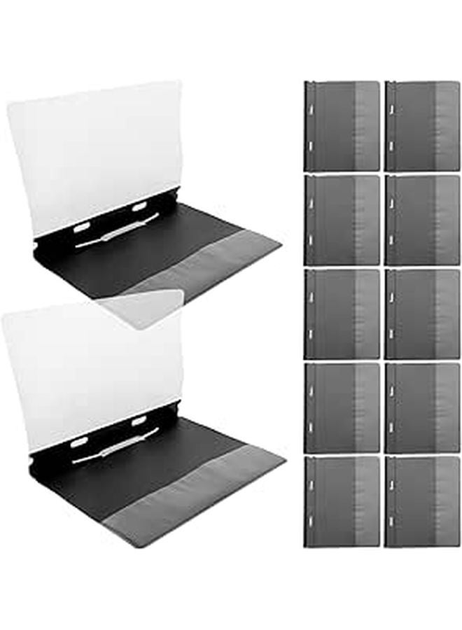 12 Pcs A4 Plastic 2 Hole File Folders Reusable Report Folder For Office School - Image 1