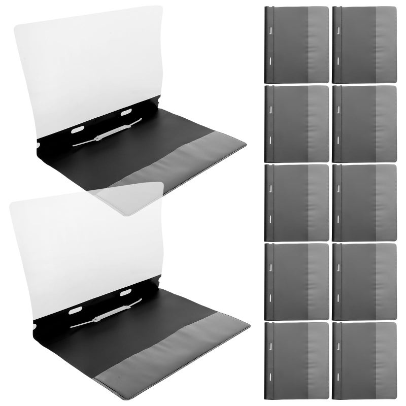 12 Pcs A4 Plastic 2 Hole File Folders Reusable Report Folder For Office School - Image 2