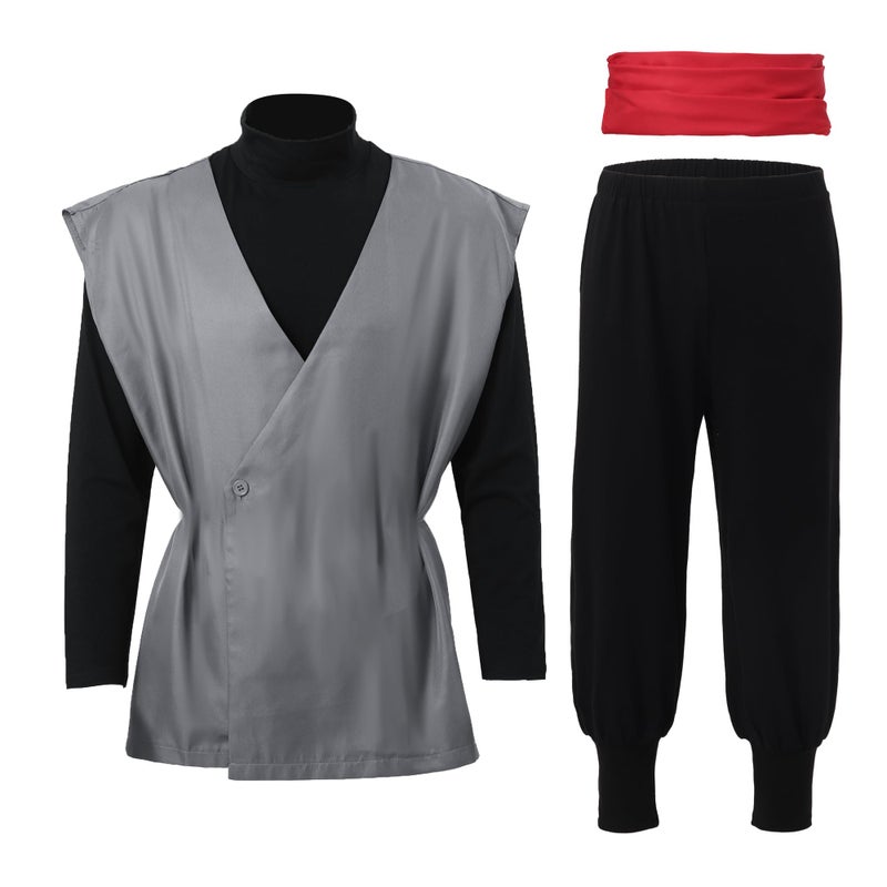 C-ZOFEK Mens Black Cosplay Costume Anime Kung Fu Suit (X-Large)