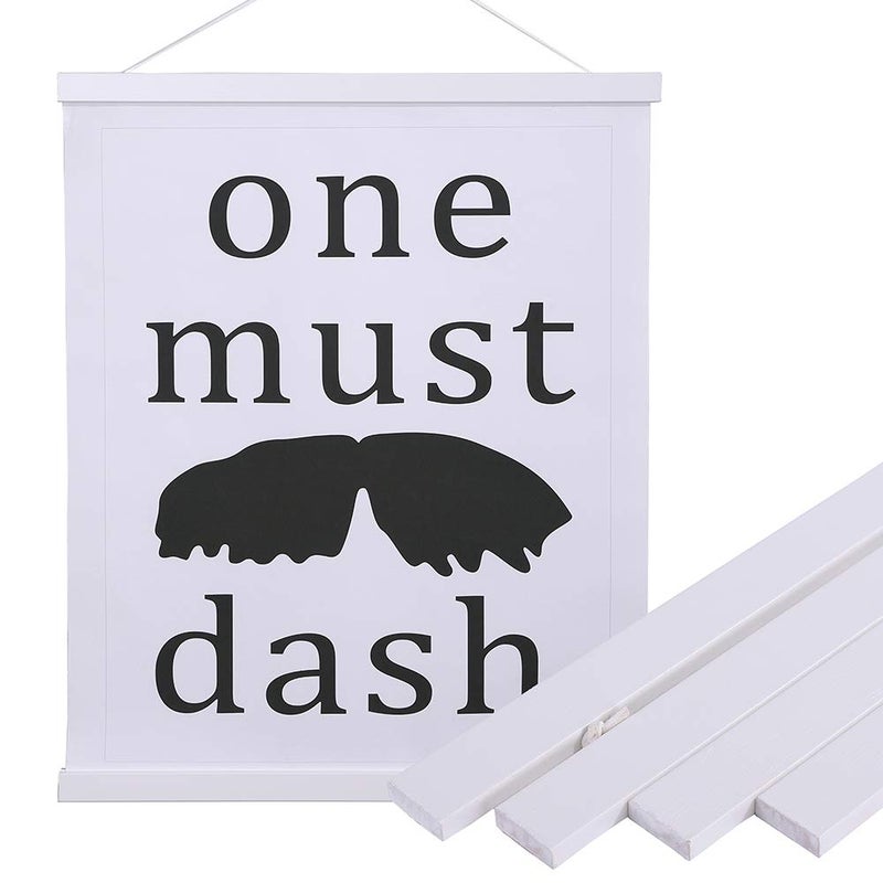 Artmag Magnetic Poster Hanger Frame, 30x40 30x20 30x24 Light Wood Wooden Magnet Canvas Artwork Print Poster Hangers Frames Hanging Kit (White, 30") - Image 1