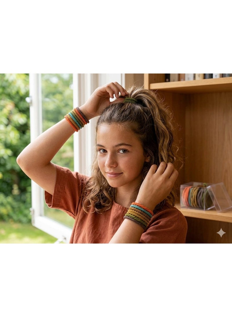 Soft braided elastic hair tie, anti-breakage multi-colored - suitable - Image 2