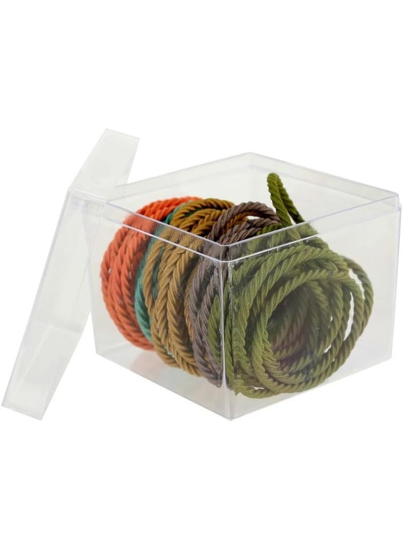 Soft braided elastic hair tie, anti-breakage multi-colored - suitable - Image 1