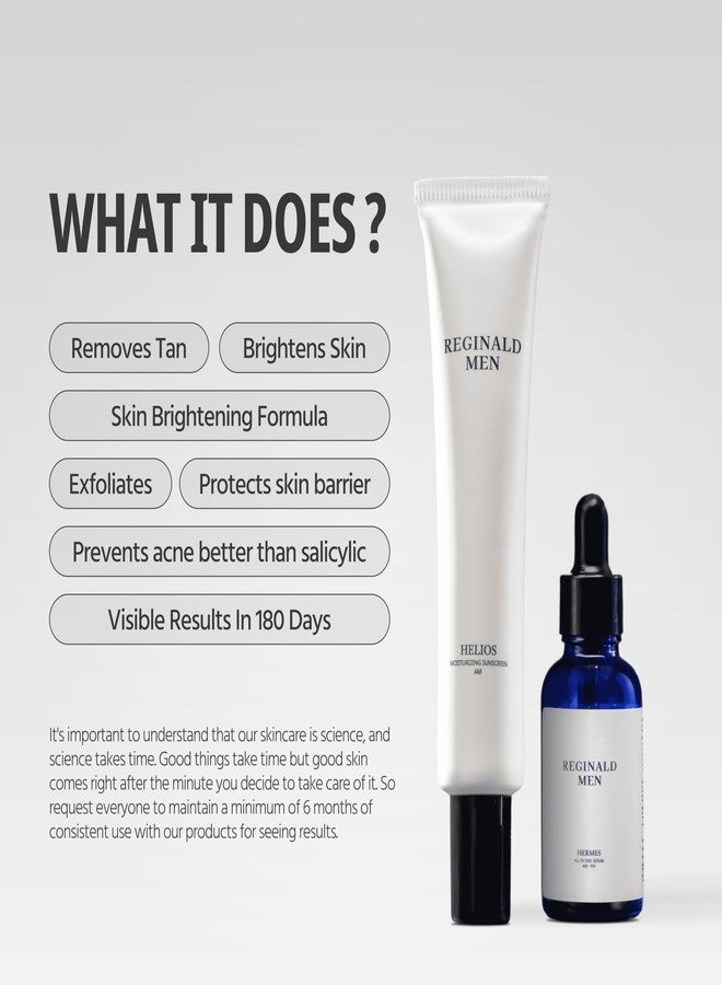 Reginald Men De-Tan Duo | Men's Sunscreen SPF 50 PA++++ & All-in-One Serum Combo | Protects & Repairs Skin | Fights Tanning, Pigmentation & Sun Damage | Daily Face Care for Hydrated & Even-Toned Skin - Image 5