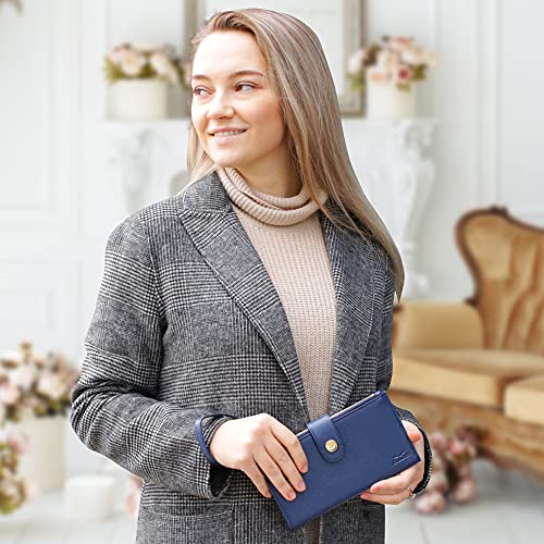 Claasico Women’s RFID Wristlet Wallet & Phone Holder | Multi Credit Card Bifold Organizer w/Zipper Pockets & Sweetly Packed in Gift Box - Image 4