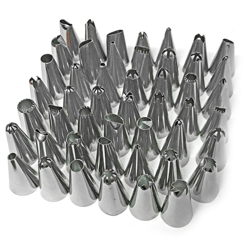 Cake Decorating Tools 48-Piece Stainless Steel Set - Non-Stick Dishwasher Safe Corrosion Resistant Pastry Tools for Home Baking Enthusiasts - Image 1