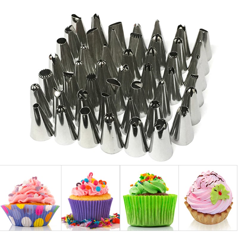 Cake Decorating Tools 48-Piece Stainless Steel Set - Non-Stick Dishwasher Safe Corrosion Resistant Pastry Tools for Home Baking Enthusiasts - Image 5
