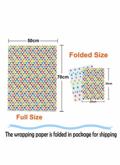 KASTWAVE Gift Wrapping Paper, Happy Birthday Wrapping Paper Recycled Gift Wrapping Paper, Birthday Wrap Paper with Tags Ribbons Sticker Double for Birthday, Bridal Baby Shower, Graduations, Boy, Girl  - Image 2