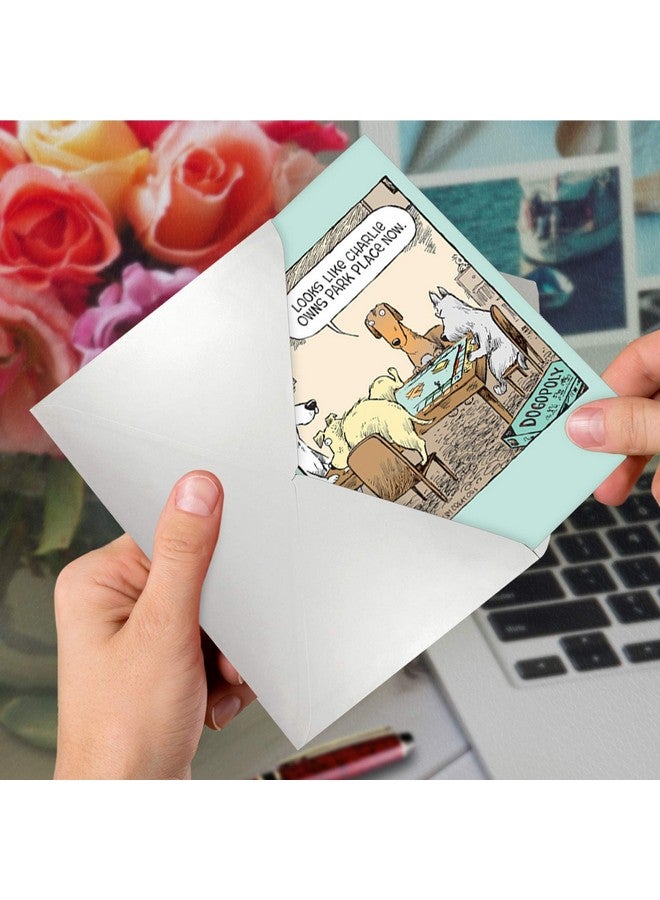 NobleWorks - 1 Humor Birthday Dog Card with Envelope - Funny Puppies Cartoons for Birthday Greetings, Celebration Notecard - Dogopoly C3986BDG - Image 5