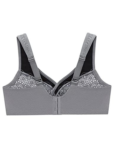 Glamorise Full Figure Plus Size MagicLift Moisture Control Bra Wirefree #1064 Gray Heather - Image 5