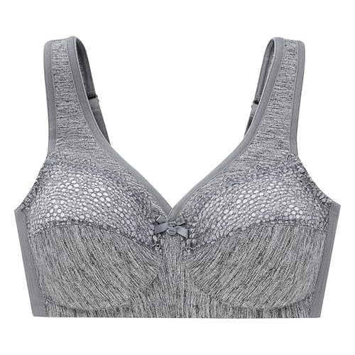 Glamorise Full Figure Plus Size MagicLift Moisture Control Bra Wirefree #1064 Gray Heather - Image 3