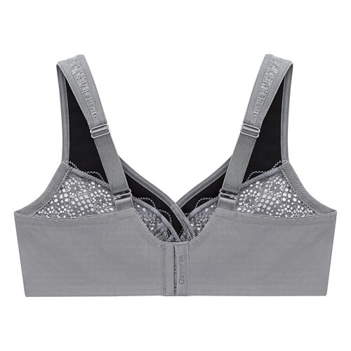 Glamorise Full Figure Plus Size MagicLift Moisture Control Bra Wirefree #1064 Gray Heather - Image 4