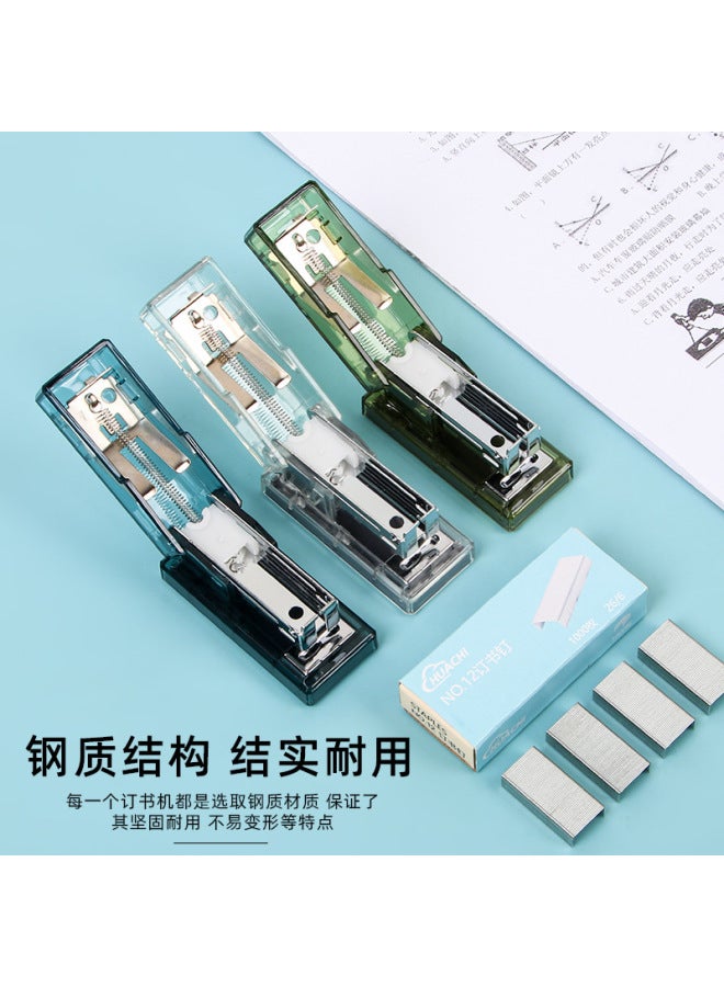 HELPS Transparent Mini Stapler Set Office Minimalist Stapler Student Stationery Data Finishing Stapler - Image 4