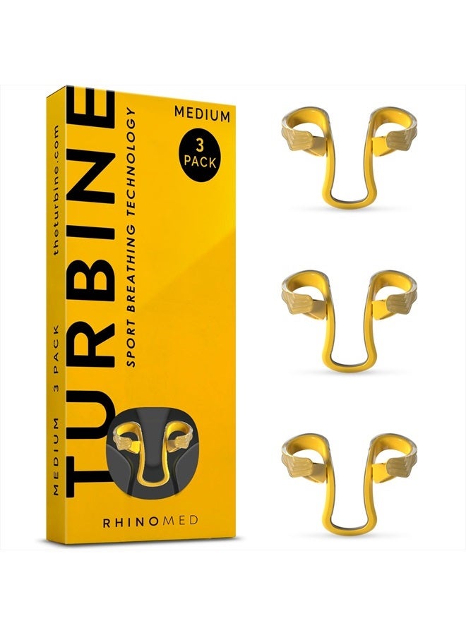 Rhinomed Turbine Nasal Dilator for Athletes - Pack of 3 Medium Turbine Dilators Designed for Athletic Training - Increase Airflow to Lungs by 38% During Exercise, Sports Training, Cycling & Running - Image 1