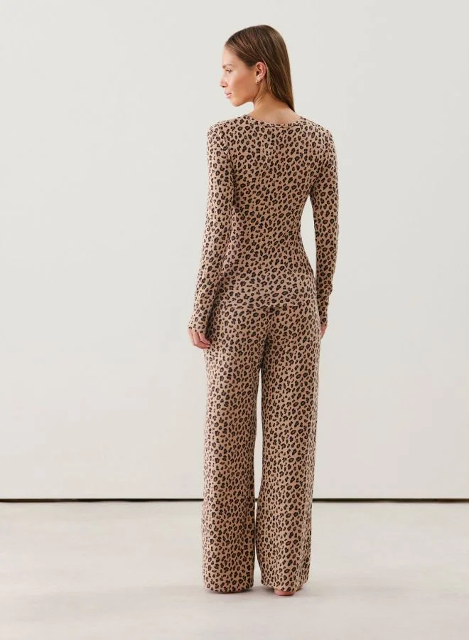 UNDIZ Brown Leopard print thermocosy trousers for Women | Best Price UAE