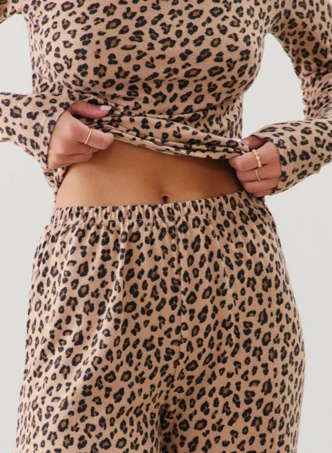UNDIZ Brown Leopard print thermocosy trousers for Women | Best Price UAE
