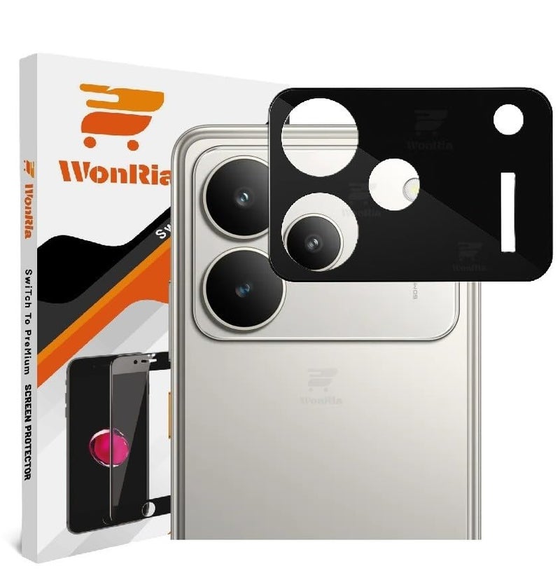 WonRia ® حزمة 1 - واقي عدسة الكاميرا الخلفية لجهاز Realme P4 Pro 5G - واقي زجاج الكاميرا [3D متميز] - أسود - Image 1