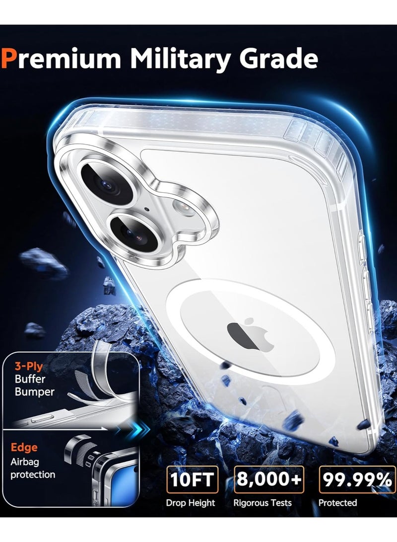Mismo Magsafe Case for iPhone 16, Non-Yellowing Shockproof Phone Bumper Cover, Anti-Scratch Clear Back (Clear) - Image 3