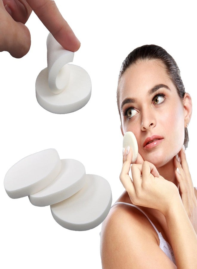 EDOBLUE 48 PCS White Makeup Sponges, Makeup Sponge Round Foam Pads, Compact Face Powder Puffs, Beauty Foundation Powder Mixer for All Skin Types, Both Wet and Dry - Image 3