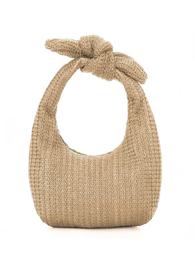Lanpet Knotted Straw Clutch Purses for Women, Summer Beach Bag, Dumpling Evening Clutch Handbags for Formal Party Wedding - Image 1
