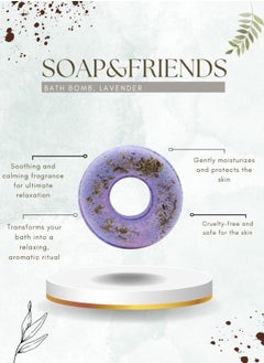 Soap&Friends SPA Bath Bomb Donut Lavender | 125g – Lavender-Scented Donut for Relaxation and Skin Nourishment  - Image 2