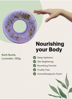 Soap&Friends SPA Bath Bomb Donut Lavender | 125g – Lavender-Scented Donut for Relaxation and Skin Nourishment  - Image 3