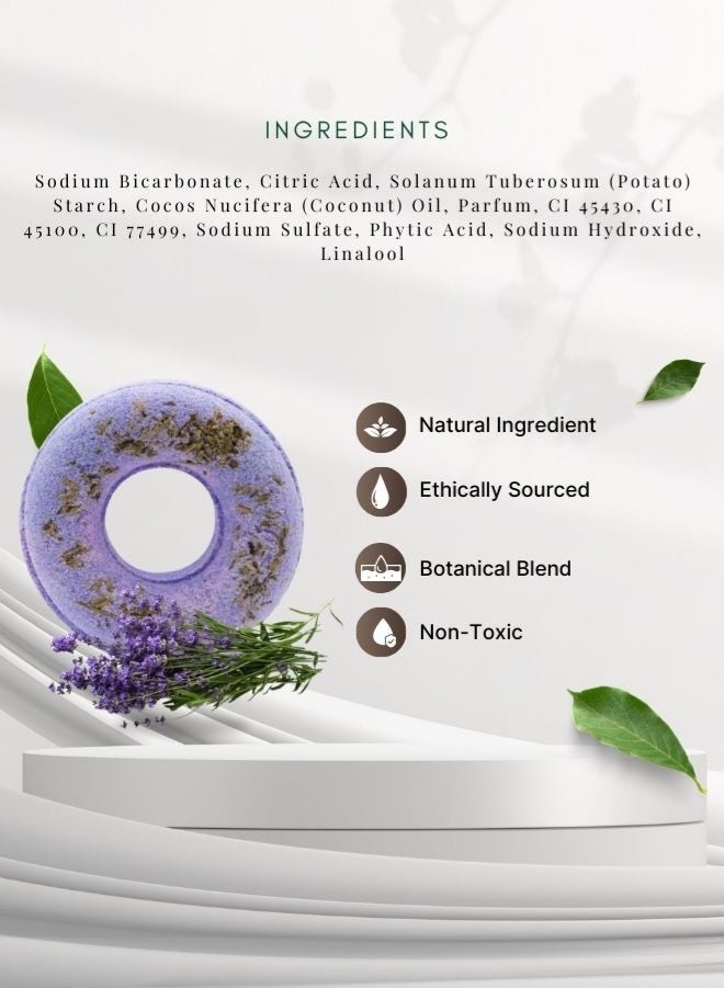 Soap&Friends SPA Bath Bomb Donut Lavender | 125g – Lavender-Scented Donut for Relaxation and Skin Nourishment - Image 5