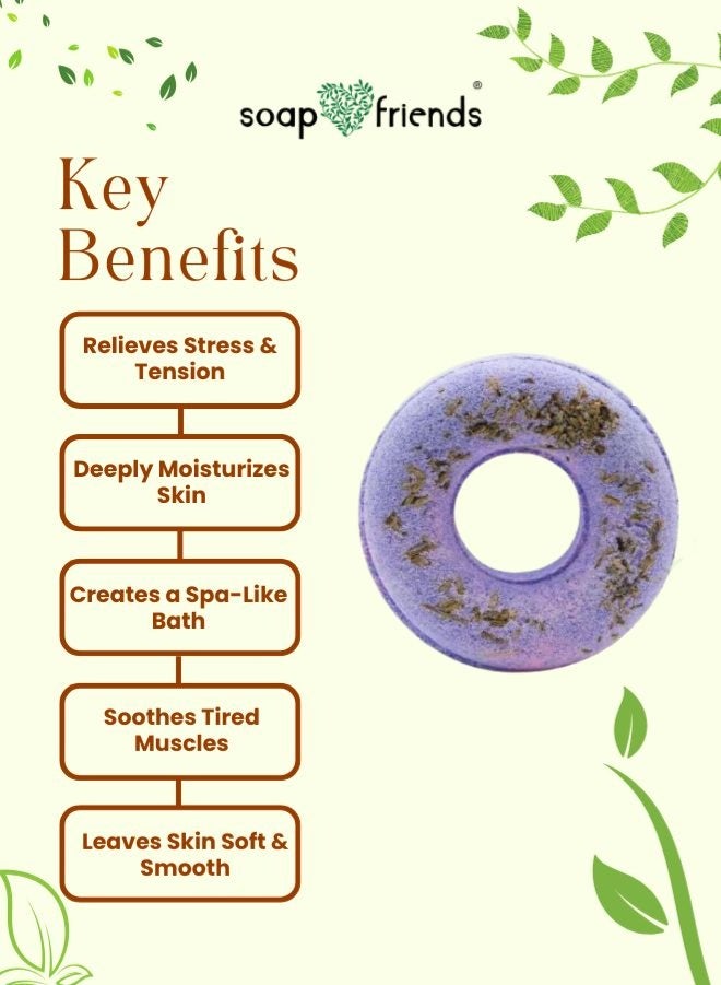 Soap&Friends SPA Bath Bomb Donut Lavender | 125g – Lavender-Scented Donut for Relaxation and Skin Nourishment - Image 4