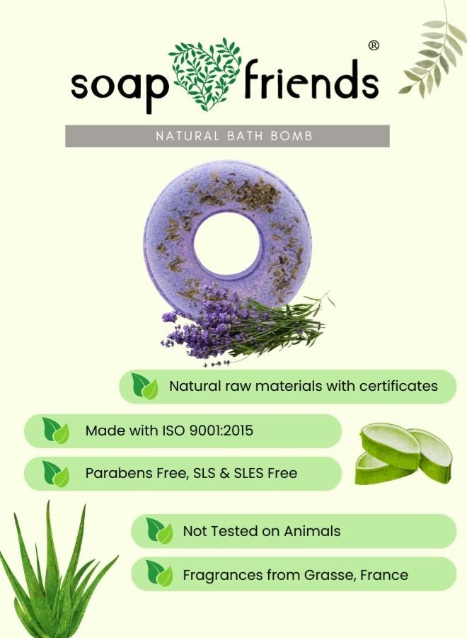 Soap&Friends SPA Bath Bomb Donut Lavender | 125g – Lavender-Scented Donut for Relaxation and Skin Nourishment - Image 2