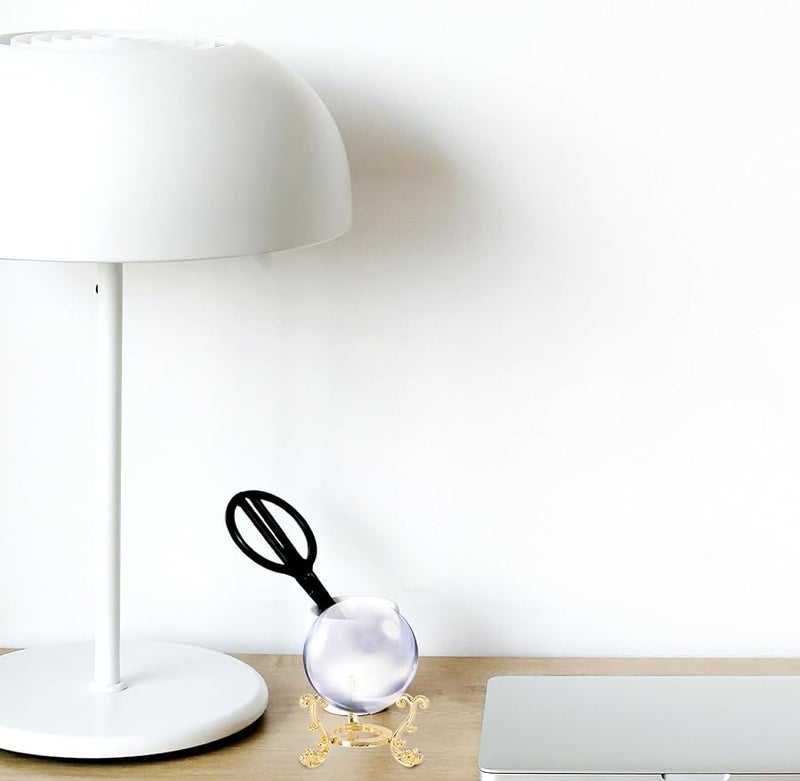 قطعتان من حامل عرض كرة الكريستال، حامل معدني ذهبي فضي محمول للكرة، لتزيين المنزل أو المكتب - Image 3