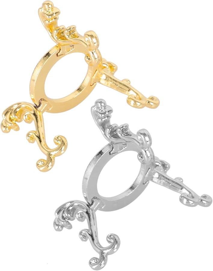 قطعتان من حامل عرض كرة الكريستال، حامل معدني ذهبي فضي محمول للكرة، لتزيين المنزل أو المكتب - Image 1