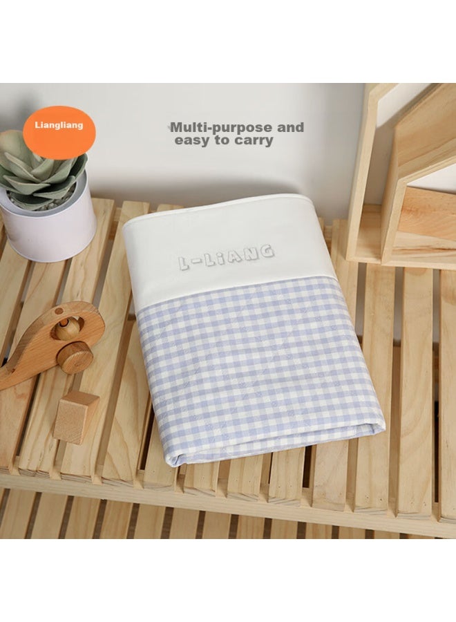 Liangliang Baby Diaper Pad, Washable, Waterproof Cotton Mattress, Standard Large Size, Blue Plaid Cute Tiger Pattern, 81*60cm - Image 4