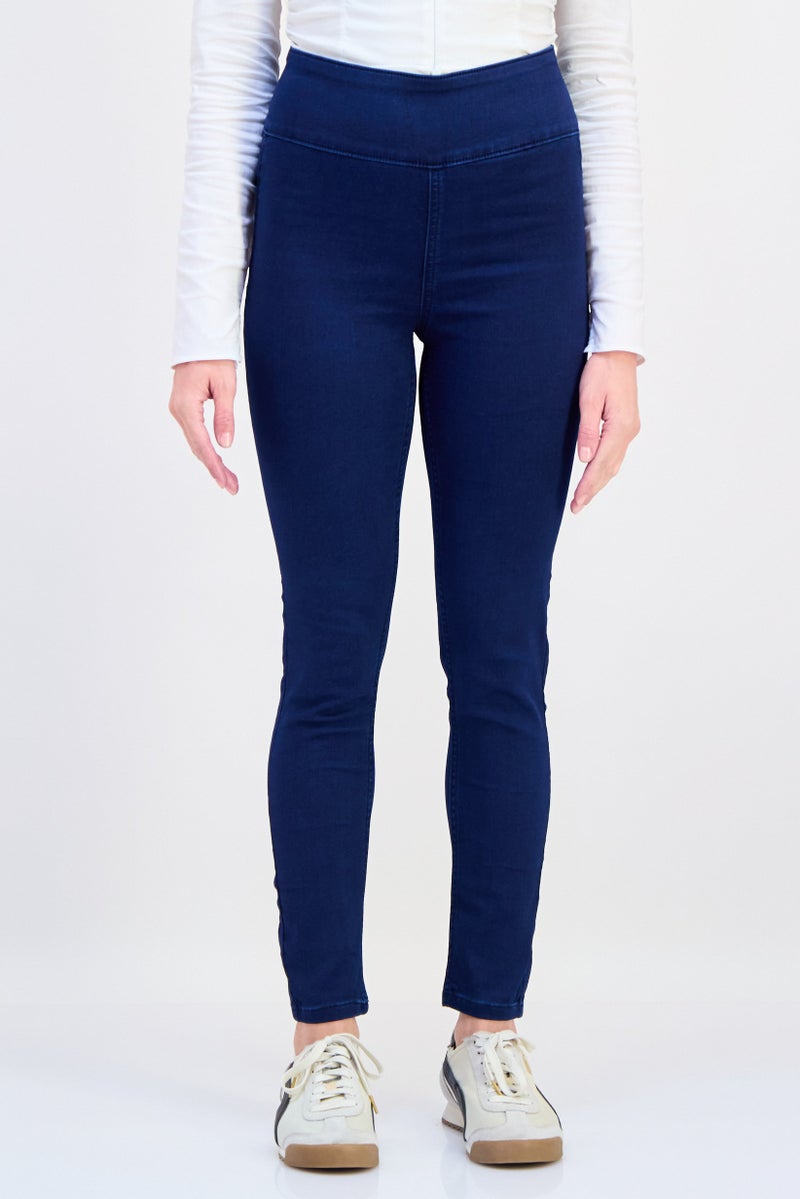 ONLY JDY By Only Women Regular Fit Solid Stretchable Jeans, Navy Blue  - Image 1