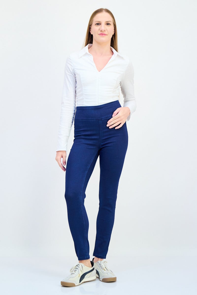 ONLY JDY By Only Women Regular Fit Solid Stretchable Jeans, Navy Blue  - Image 4