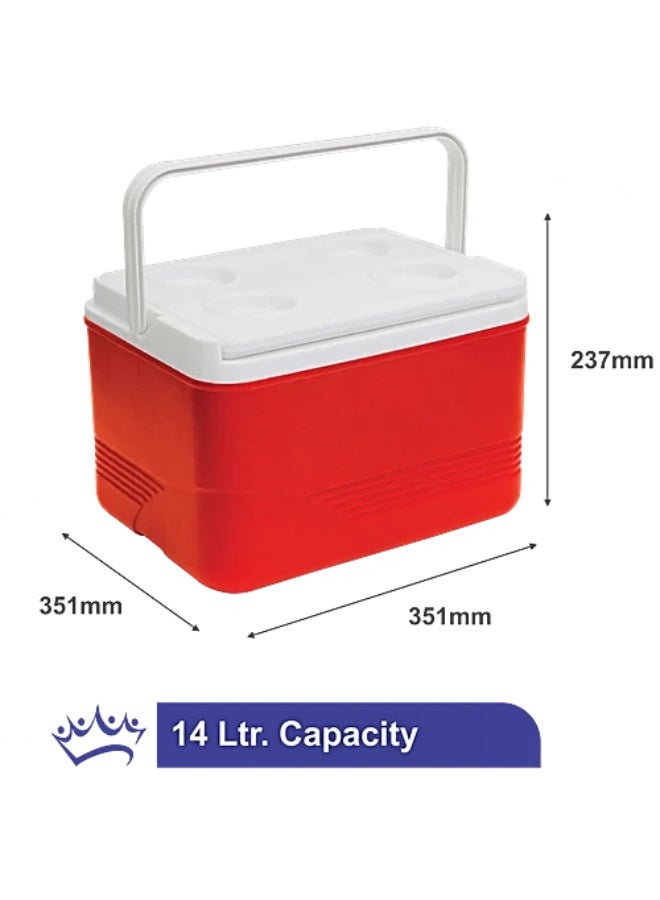 برينس وير صندوق تبريد Princeware Super Chiller - أحمر، متين، عملي وسهل الحمل، سعة 14 لترًا - Image 2