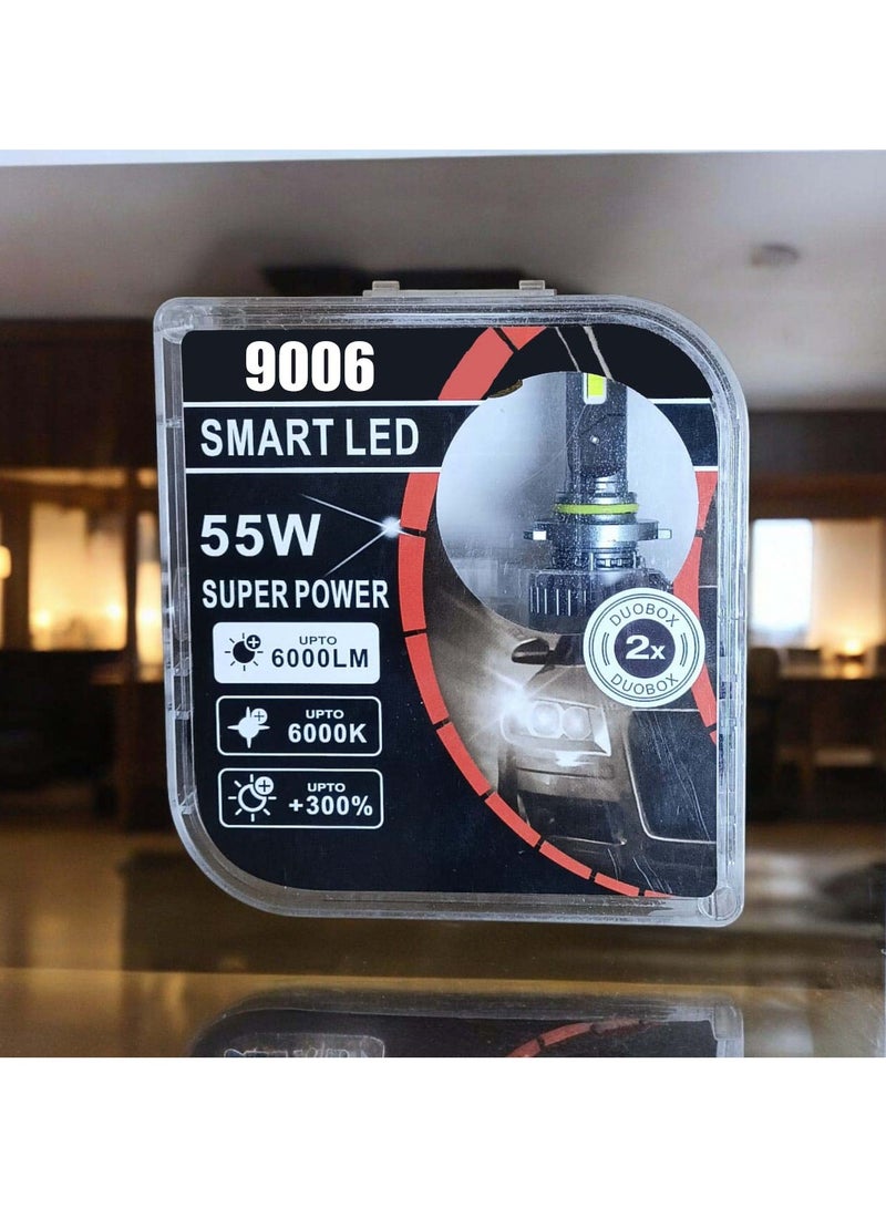 طقم LED للسيارة ذكي - 55 وات - 9006 - قوي للغاية - موفر للطاقة - ساطع جدًا - Image 1