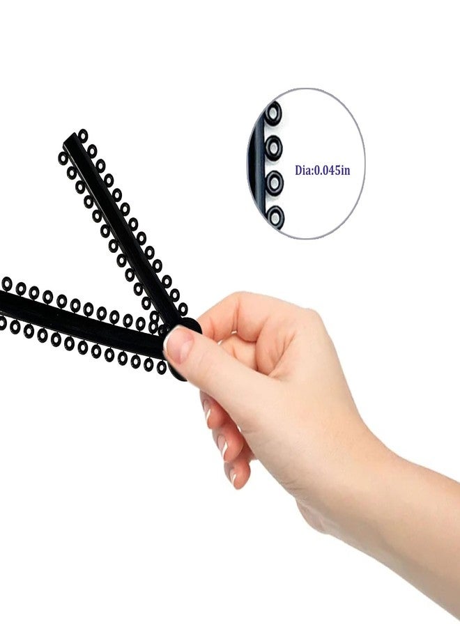 HRASY 1040 pcs Orthodontic Ligature Ties Black Braces Rubber Bands O-Ring, Black - Image 3