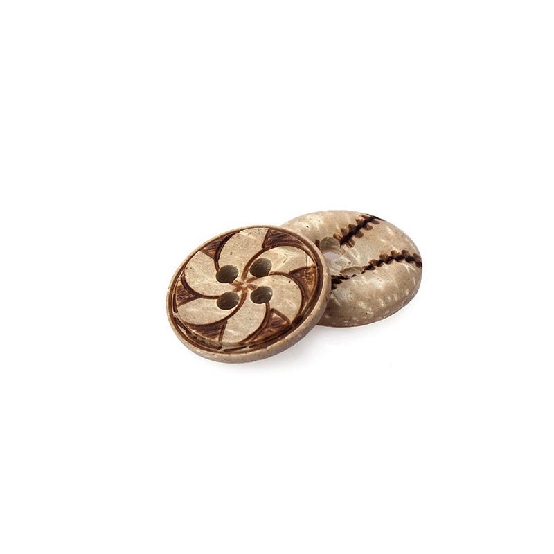 vingol 50 PCS 5 Styles Wooden Buttons Printed Wood Button 2 Holes Decorative Buttons for Clothing Knitting Crochet Project (#12,15mm) - Image 1