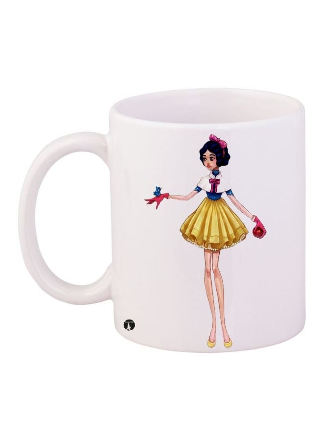 Disney Princess Printed Coffee Mug White/Yellow/Pink 11ounce
