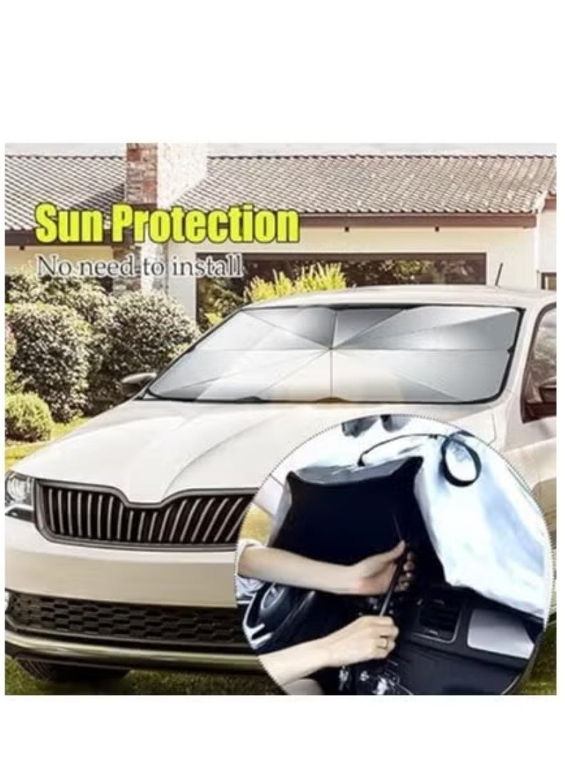 إلترازون Auto Sunshade Umbrella for Cars and SUVs – Easy-to-Use Windshield Sunshade with Superior Heat Insulation and UV Protection – Foldable, Portable, and Durable Design to Keep Your Vehicle Cool and Protect Interior from Sun Damage  - Image 2